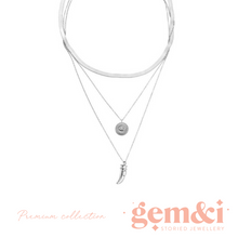 Load image into Gallery viewer, Eye & Dagger Triple Chain Necklace - Silver