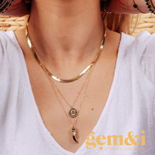 Load image into Gallery viewer, Eye & Dagger Triple Chain Necklace - Silver