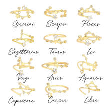 Load image into Gallery viewer, 18k gold adjustable constellation ring