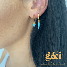 Load image into Gallery viewer, Turquoise 14k gold plated earrings
