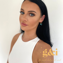 Load image into Gallery viewer, Turquoise 14k gold plated earrings