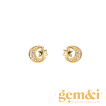 Load image into Gallery viewer, Moonstar Earrings - Gold