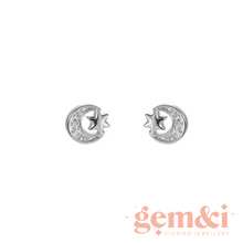 Load image into Gallery viewer, Moonstar Earrings - Silver