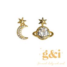 Load image into Gallery viewer, Gold Plated Stud Earrings - Silver