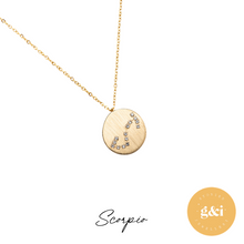 Load image into Gallery viewer, Zodiac 14k gold constellation necklace