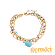Load image into Gallery viewer, Turquoise 3 Layers Bracelet