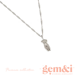 La Femme Torso Pendant on Chain Necklace- Silver