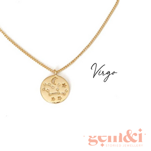 Zodiac 14k gold constellation necklace