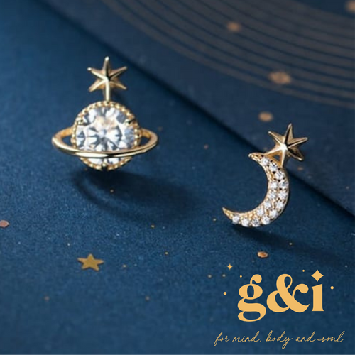 Gold Plated Stud Earrings - Silver