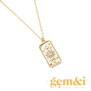 'Moon & Sun' Pendant Necklace - Gold