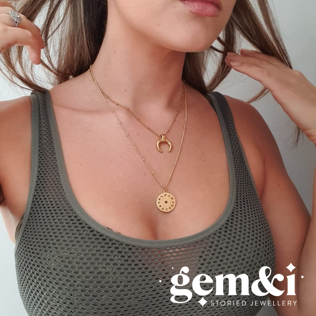 Zodiac Minimalist Pendant on Bobble Chain