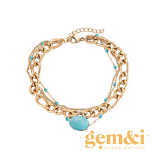 Load image into Gallery viewer, Turquoise 3 Layers Bracelet
