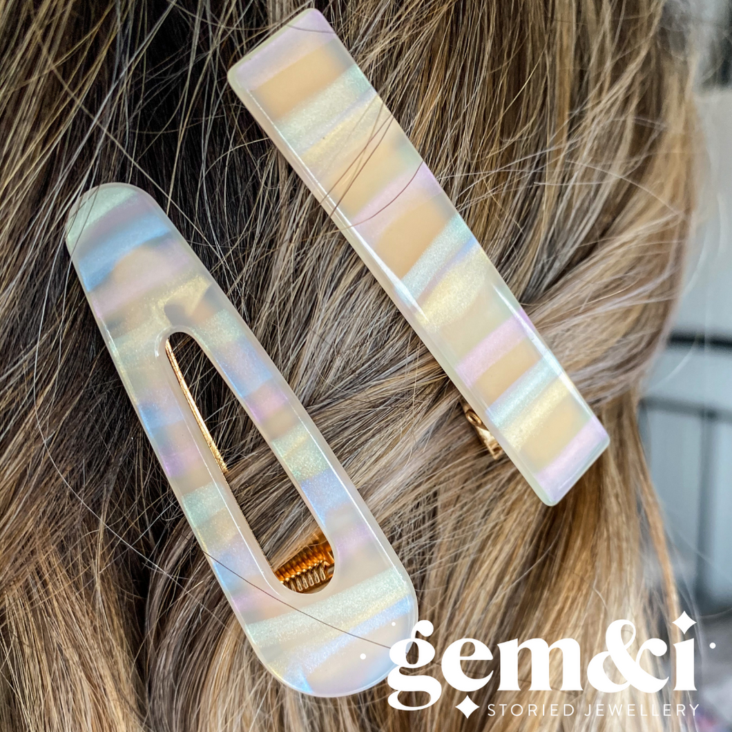 Iridescent Hair Clip Set