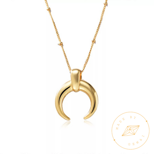 14k Gold plated crescent necklace