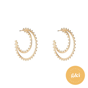 Oracle 14k gold plated crescent earrings