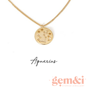 Zodiac 14k gold constellation necklace